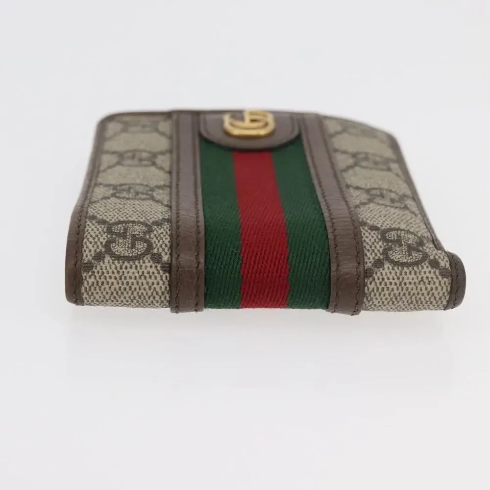 Gucci GG Supreme Web Compact Wallet Beige
